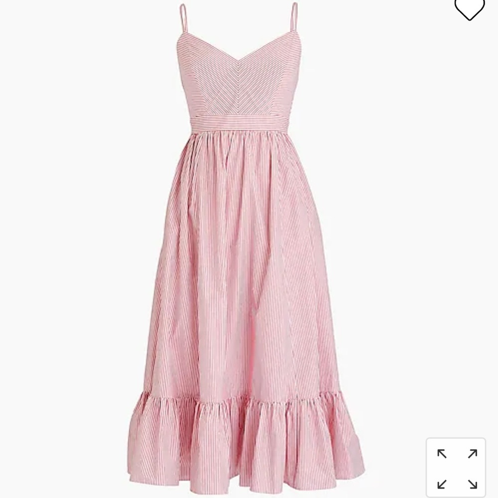 J.Crew Drapey Spaghetti Strap Striped Midi Dress 00